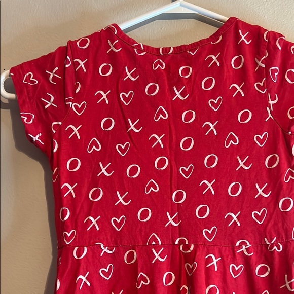 Red Casual Sheath Dress with Cap Sleeves and Crew Neck - Picture 4 of 4